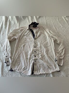 Section 119 GRATEFUL DEAD Lightening Bolt White Button Shirt L Deadhead